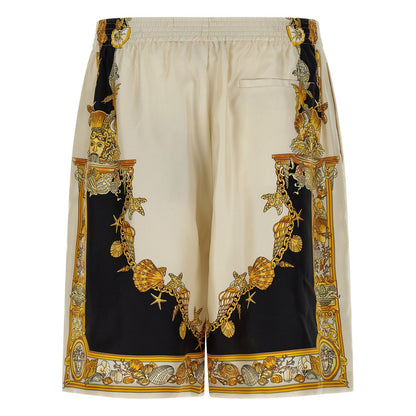 Versace Multicolor Silk Bermuda Shorts