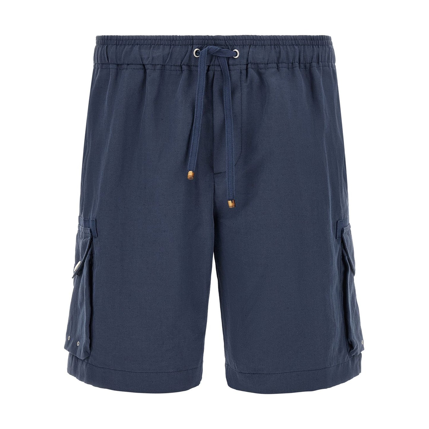Brunello Cucinelli Blue Linen Bermuda Shorts