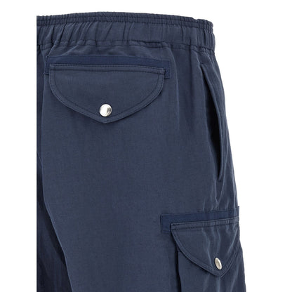 Brunello Cucinelli Blue Linen Bermuda Shorts