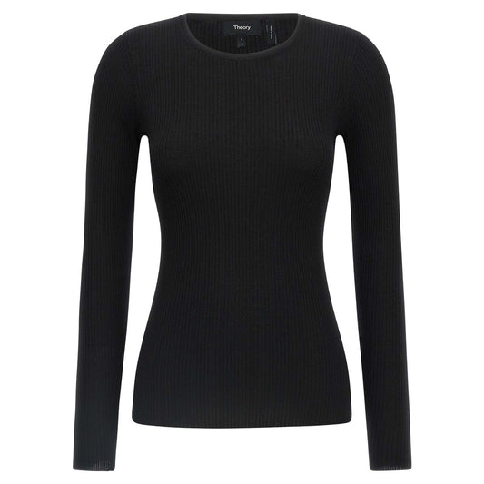Theory Black Merino Wool Cardigan