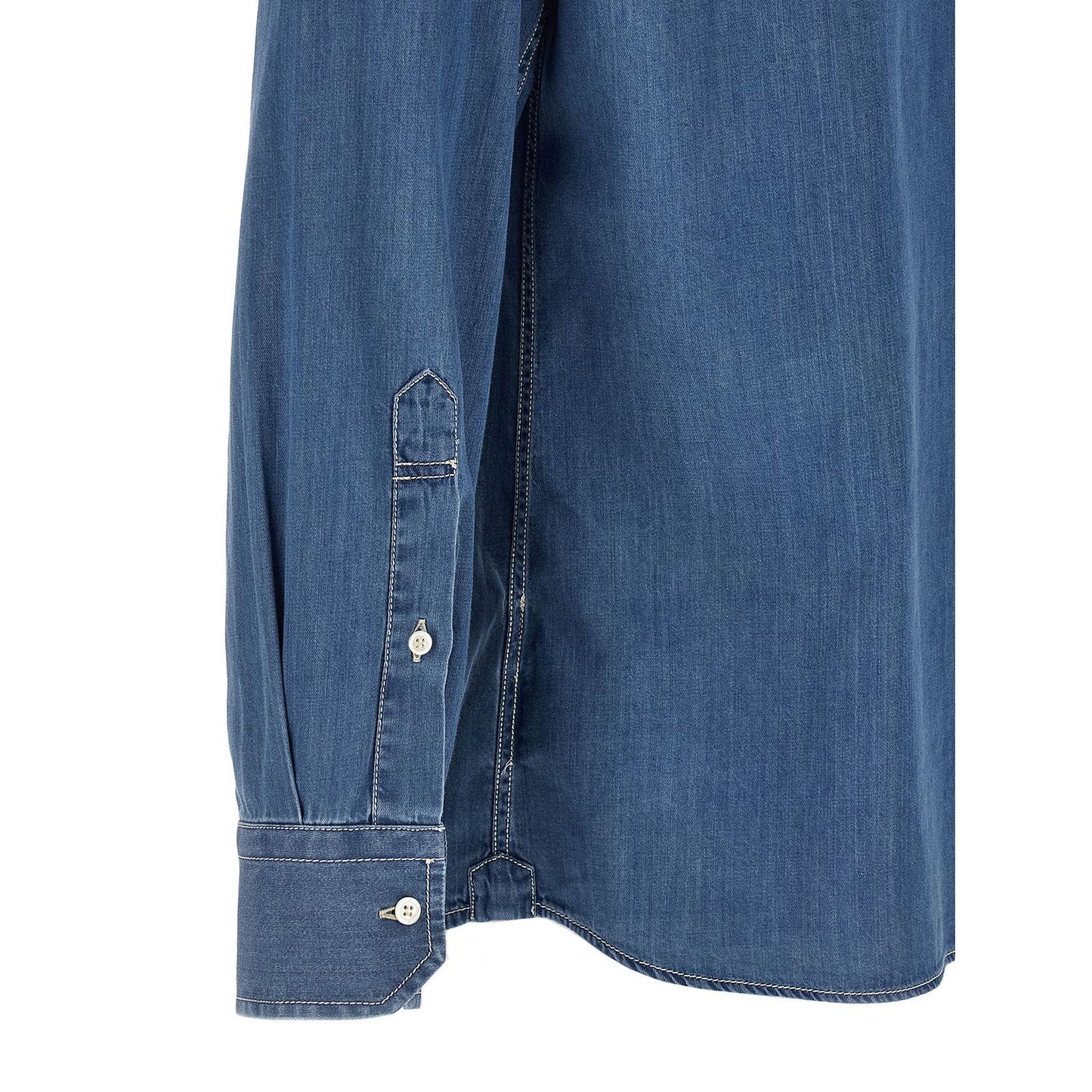 Brunello Cucinelli Blue Cotton Blouse