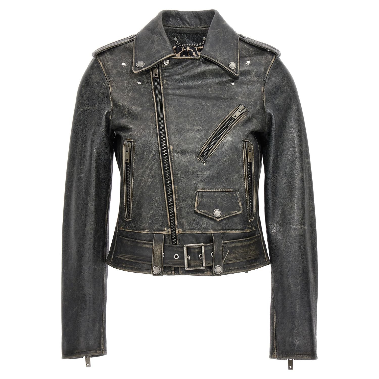 Golden Goose Black Cowhide Leather Jacket