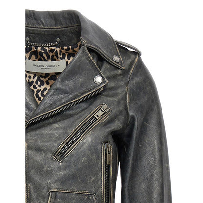 Golden Goose Black Cowhide Leather Jacket