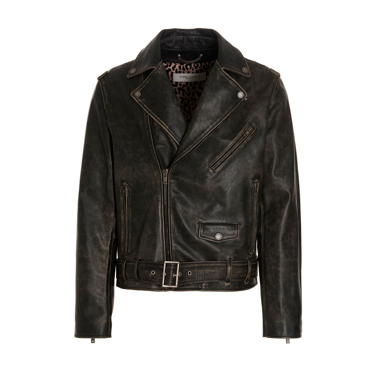 Golden Goose Black Calfskin Leather Jacket