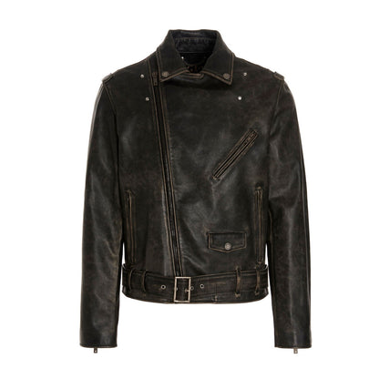 Golden Goose Black Calfskin Leather Jacket