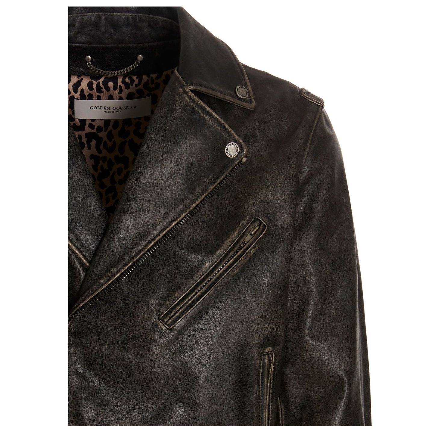 Golden Goose Black Calfskin Leather Jacket
