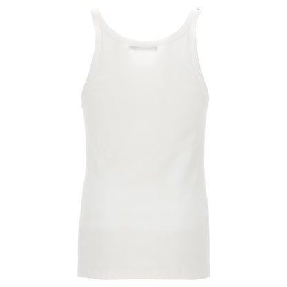 Dolce & Gabbana White Cotton Tank Tops