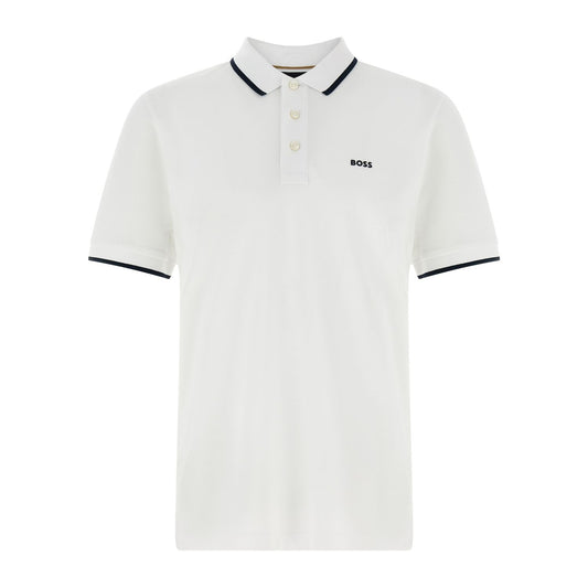Hugo Boss White Cotton Polo Shirt
