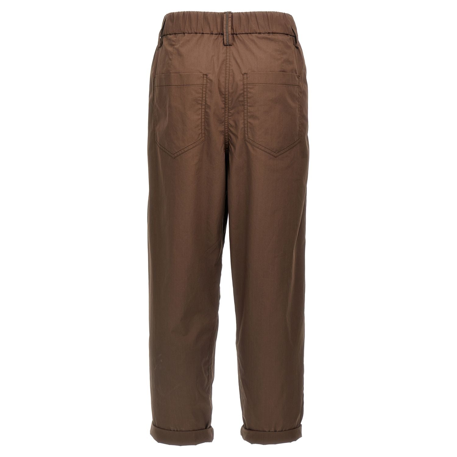 Brunello Cucinelli Brown Cotton Casual Pants