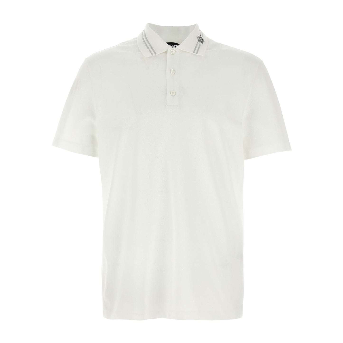 Versace White Cotton Polo Shirt