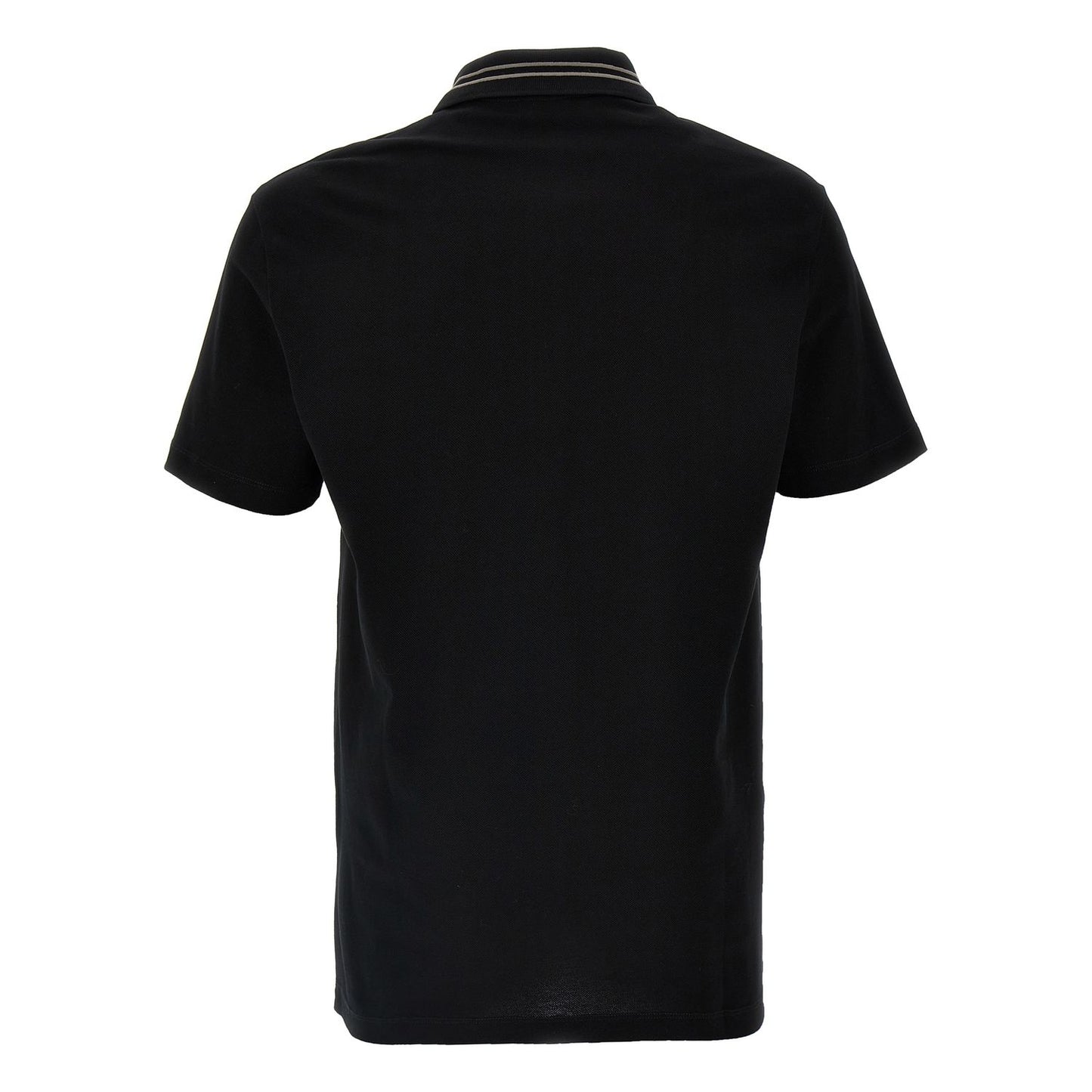 Versace Black Cotton Polo Shirt