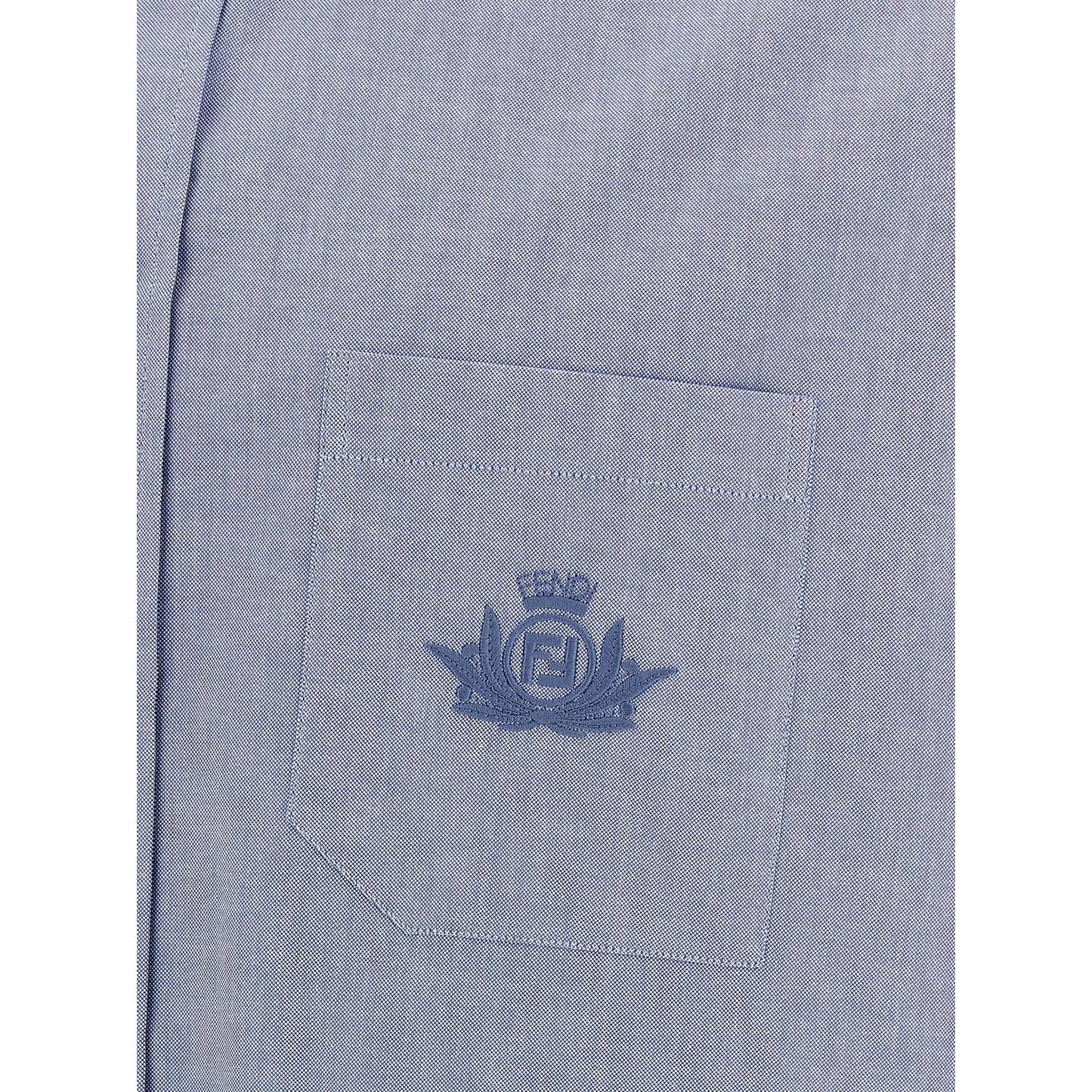 Fendi Blue Cotton Blouse