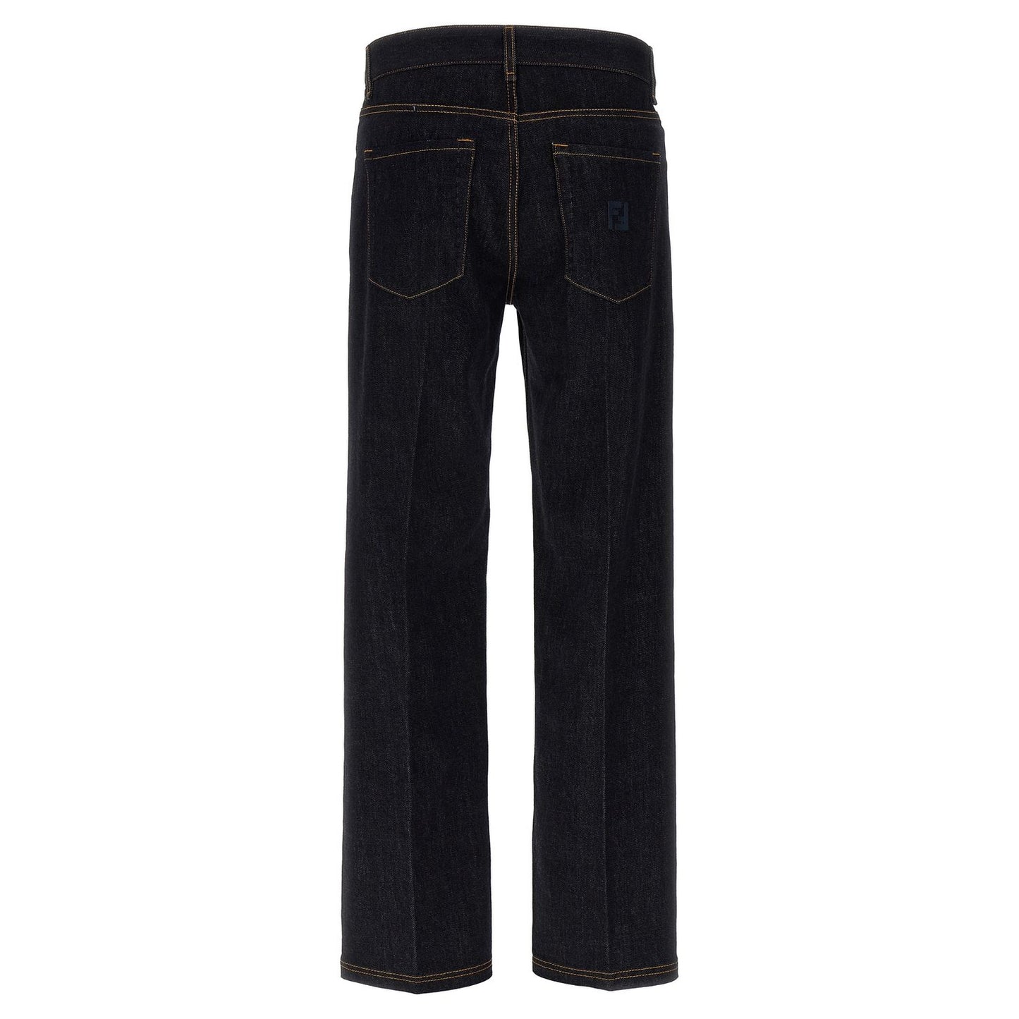 Fendi Blue Cotton Straight-Leg Jeans