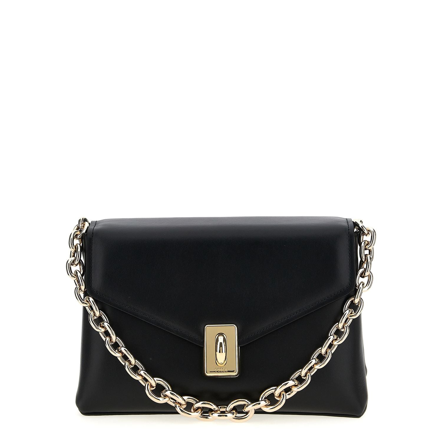 Furla Black Leather Shoulder Bag