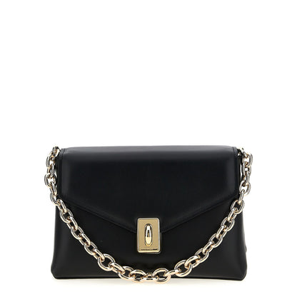 Furla Black Leather Shoulder Bag