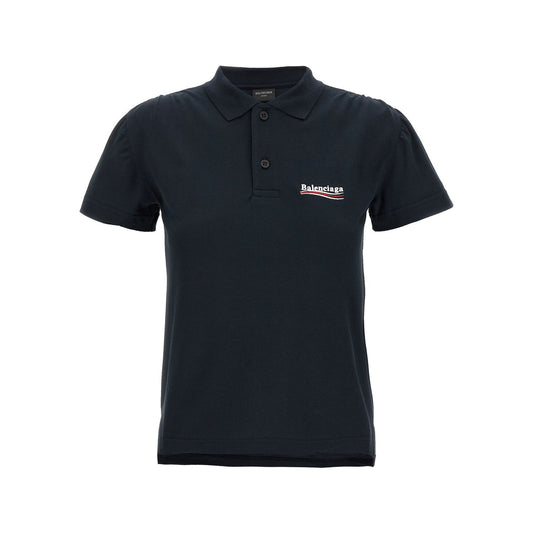 Balenciaga Blue Cotton Polo Shirt