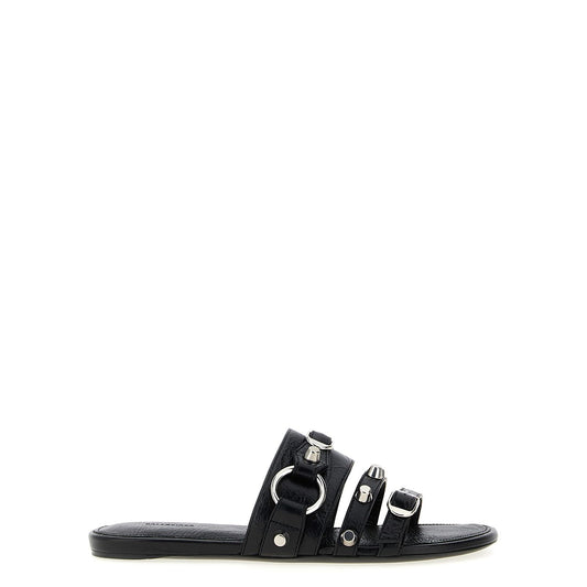 Balenciaga Black Lamb Leather Slides