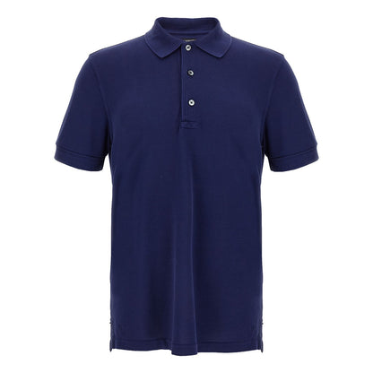 Tom Ford Blue Lyocell Polo Shirt