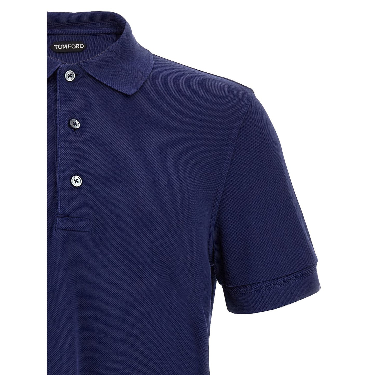 Tom Ford Blue Lyocell Polo Shirt
