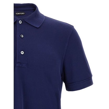 Tom Ford Blue Lyocell Polo Shirt