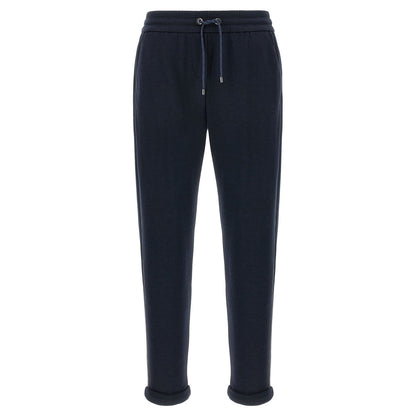 Brunello Cucinelli Blue Cotton Joggers (Workout Pants)