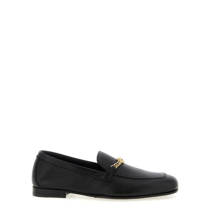 Versace Black Calfskin Slip-On Loafers