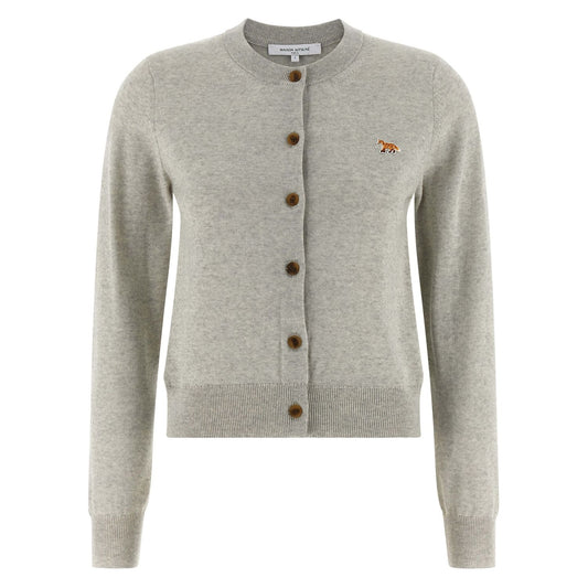 Maison Kitsuné Gray Virgin Wool Cardigan