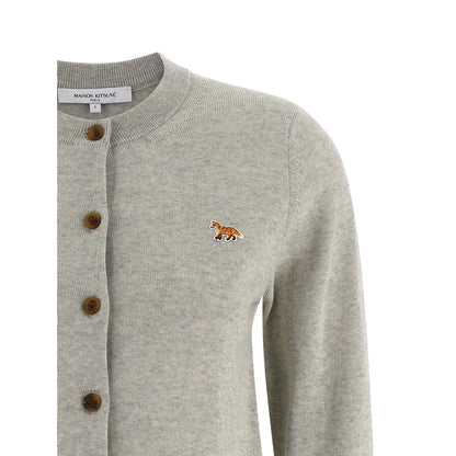 Maison Kitsuné Gray Virgin Wool Cardigan