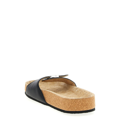 Balenciaga Black Calfskin Slides