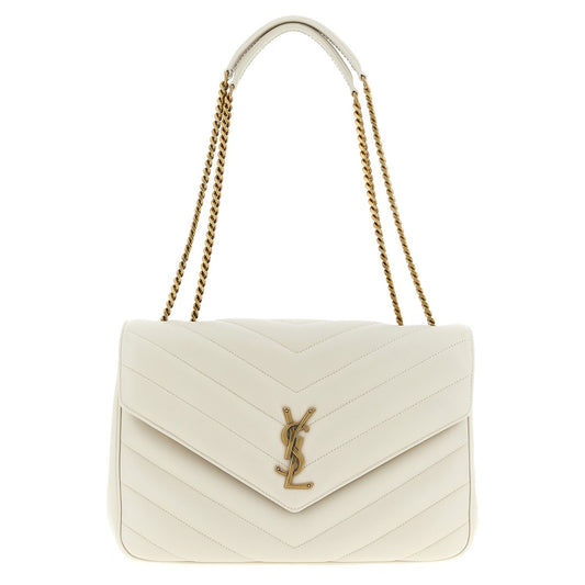 Saint Laurent Beige Lamb Leather Shoulder Bag