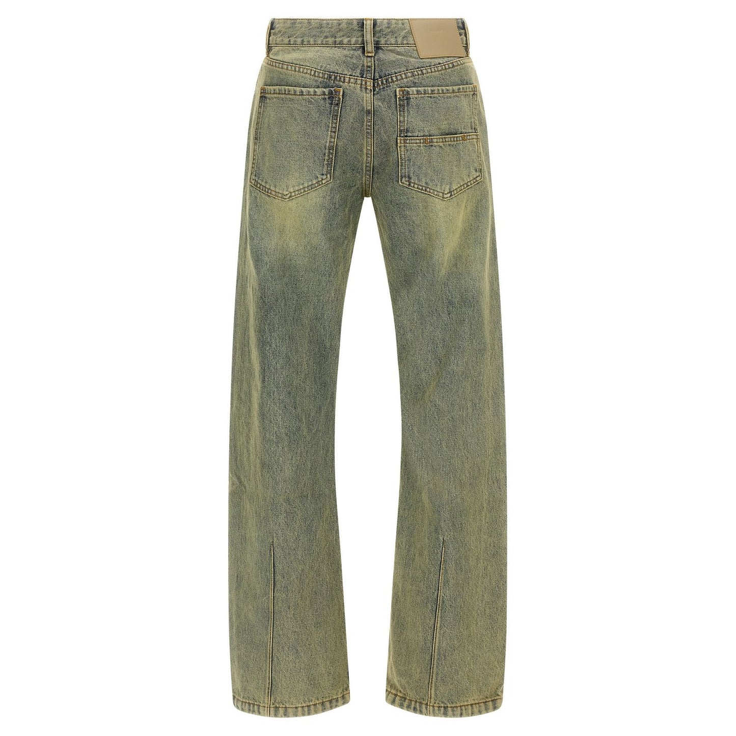Entire Studios Bicolor Cotton Straight-Leg Jeans