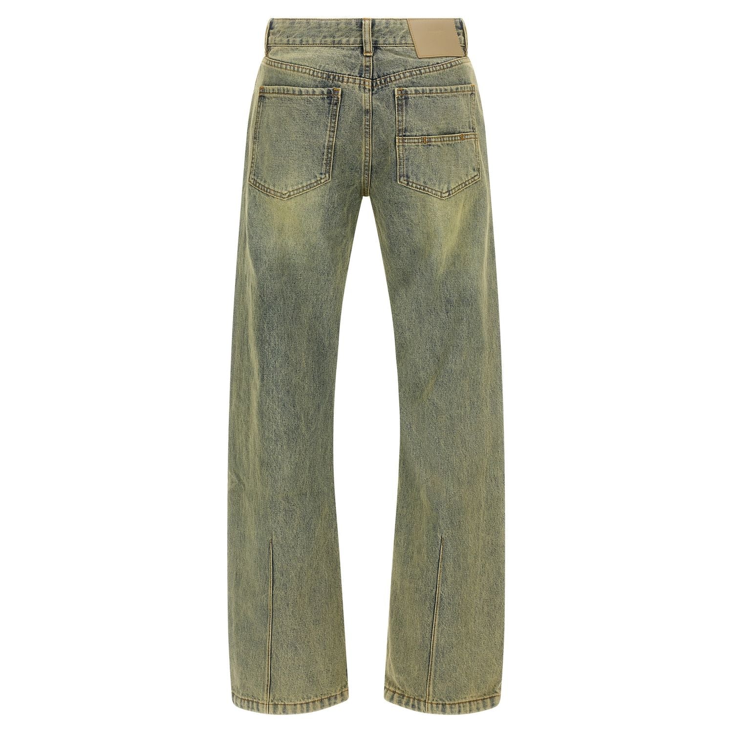 Entire Studios Bicolor Cotton Straight-Leg Jeans