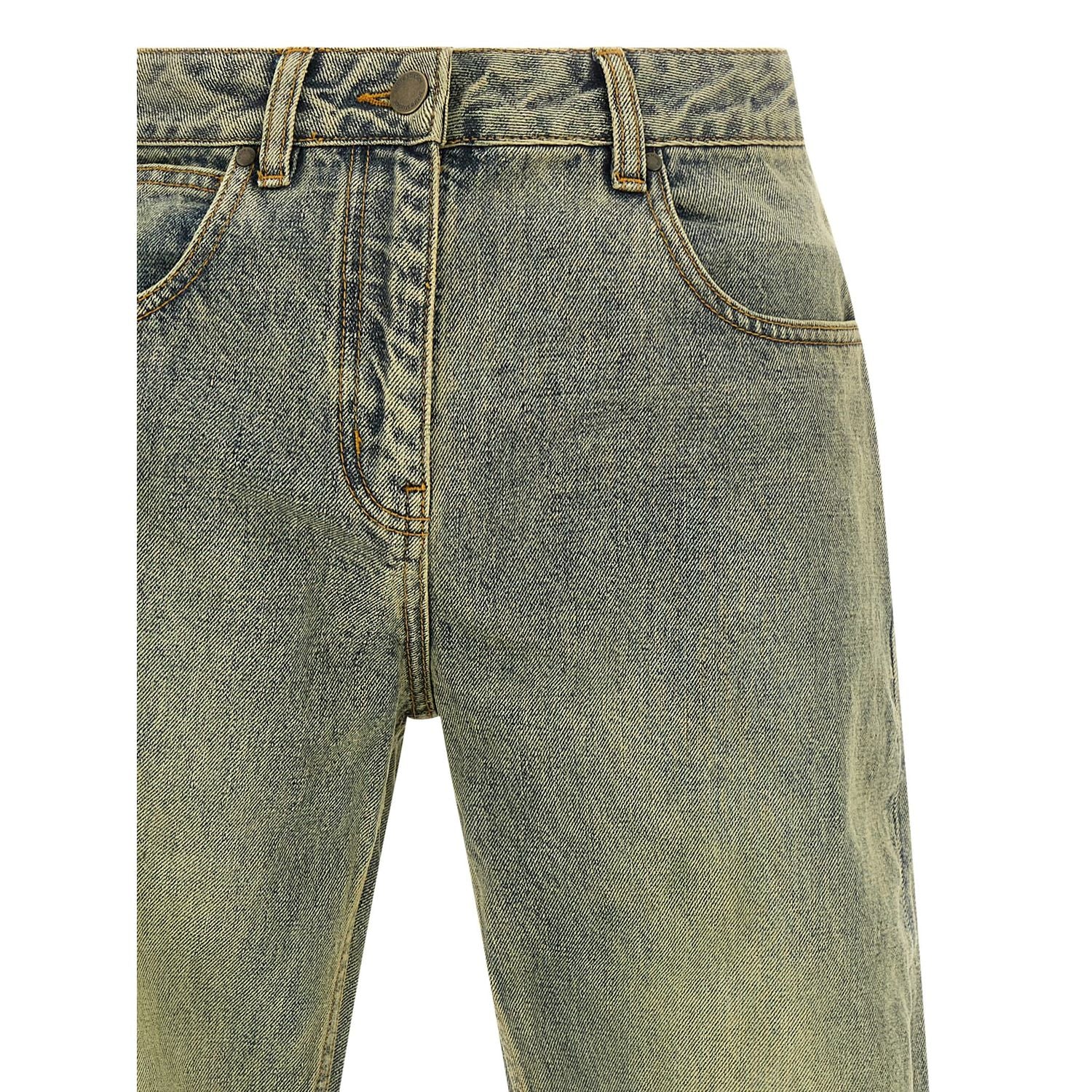 Entire Studios Bicolor Cotton Straight-Leg Jeans