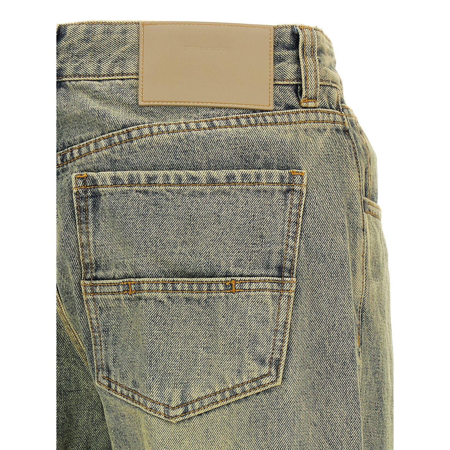 Entire Studios Bicolor Cotton Straight-Leg Jeans