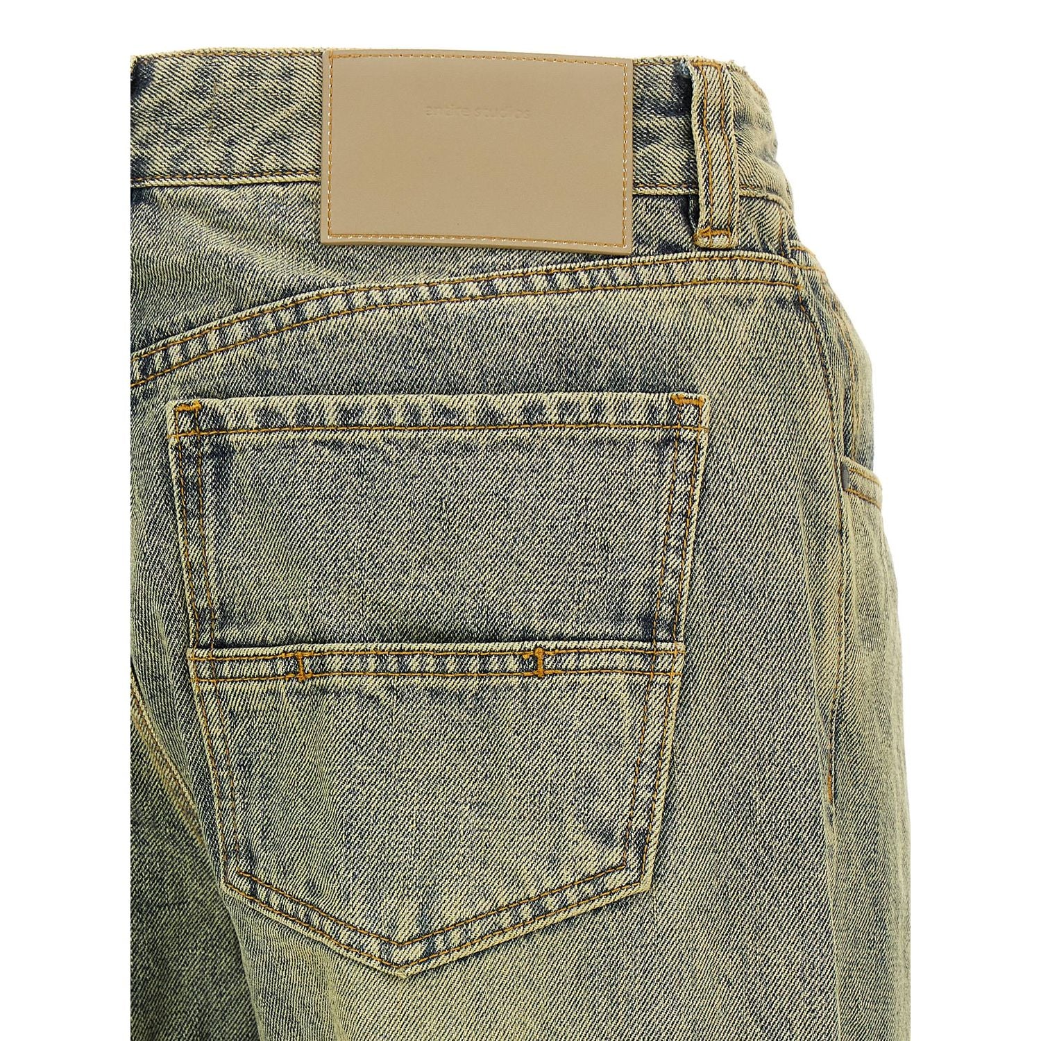 Entire Studios Bicolor Cotton Straight-Leg Jeans
