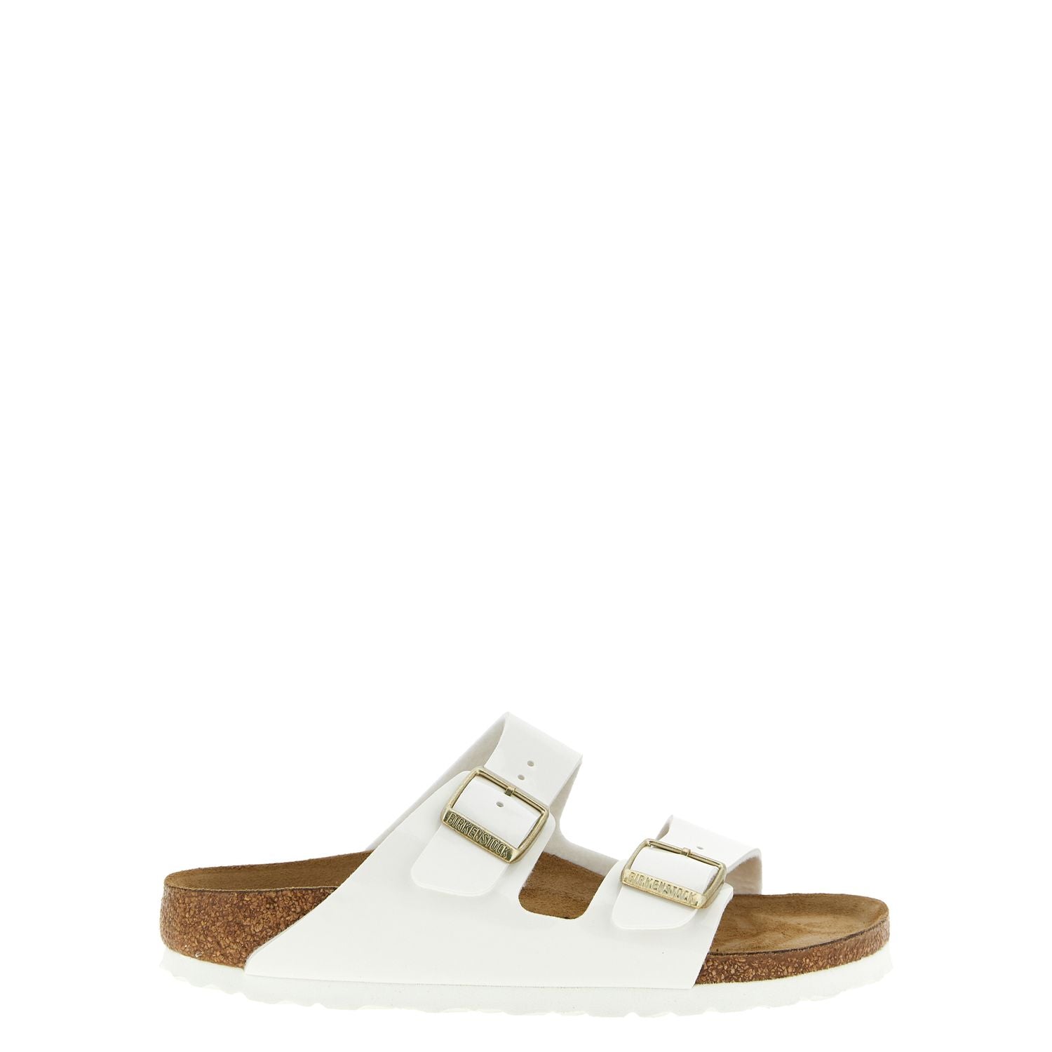 Birkenstock White Artificial Leather Slides