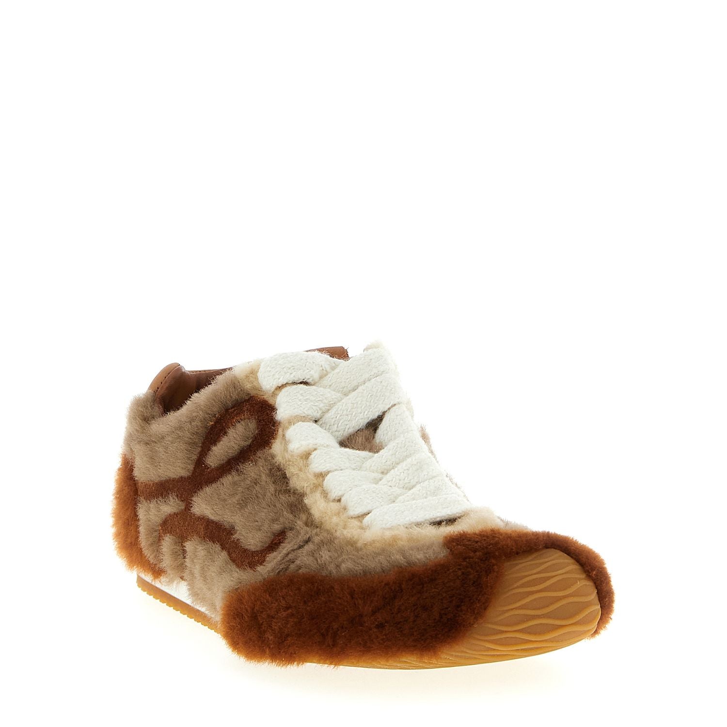 Loewe Brown Lamb Leather Low Top Sneakers