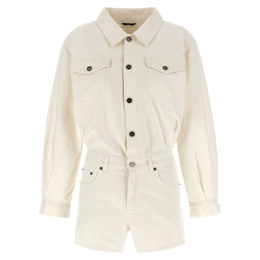 Haikure White Cotton Rompers