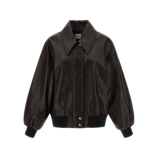 Khaite Brown Lamb Leather Leather Jacket