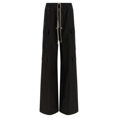 Rick Owens Black Cotton Cargo Pants