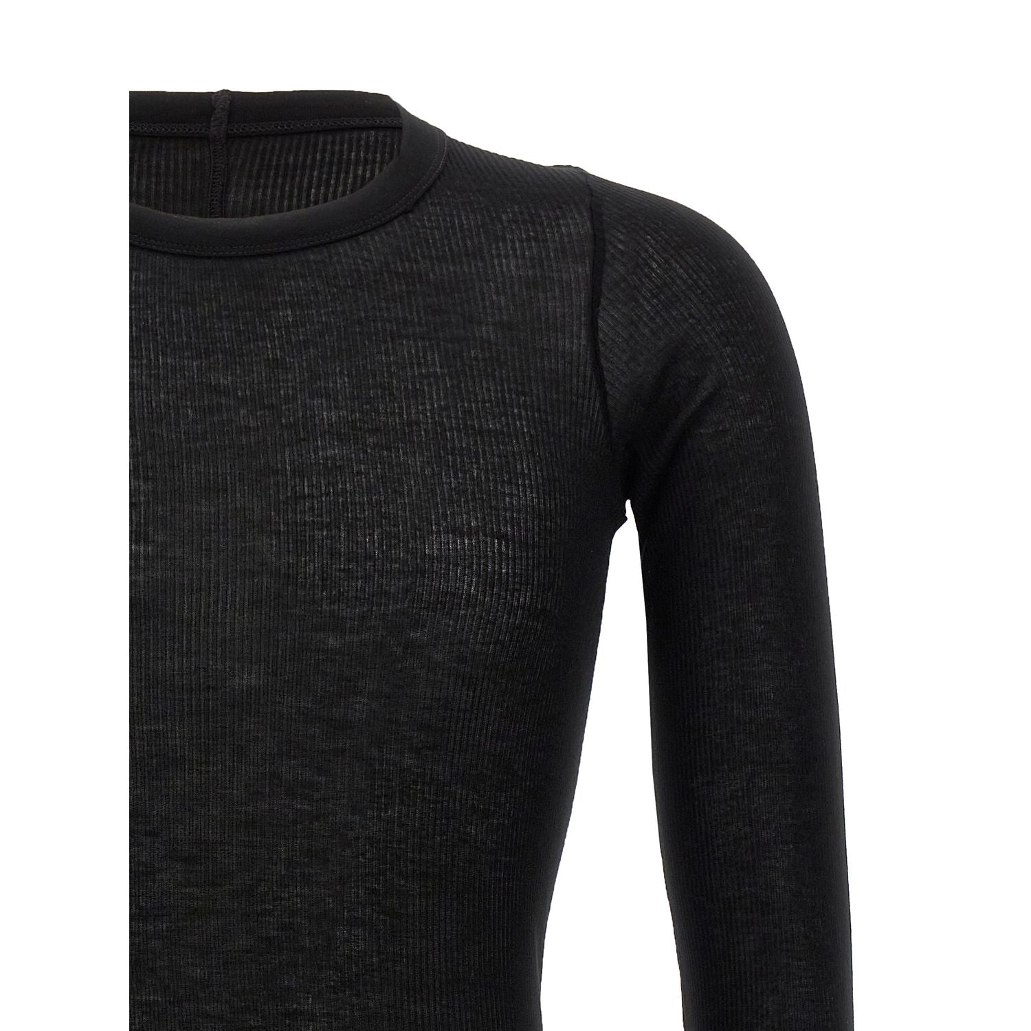 Rick Owens Black Viscose T-Shirt