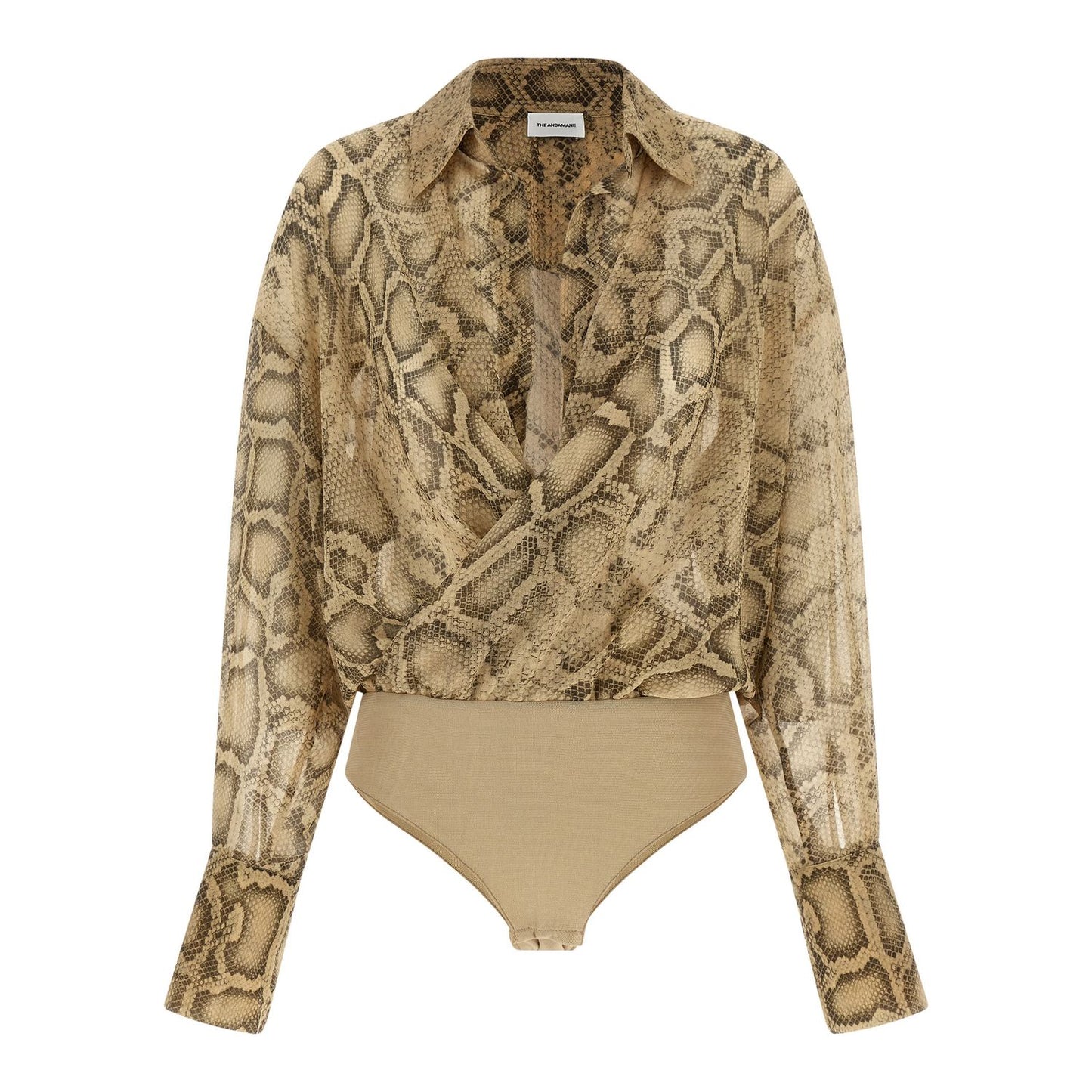The Andamane Beige Polyester Bodysuit