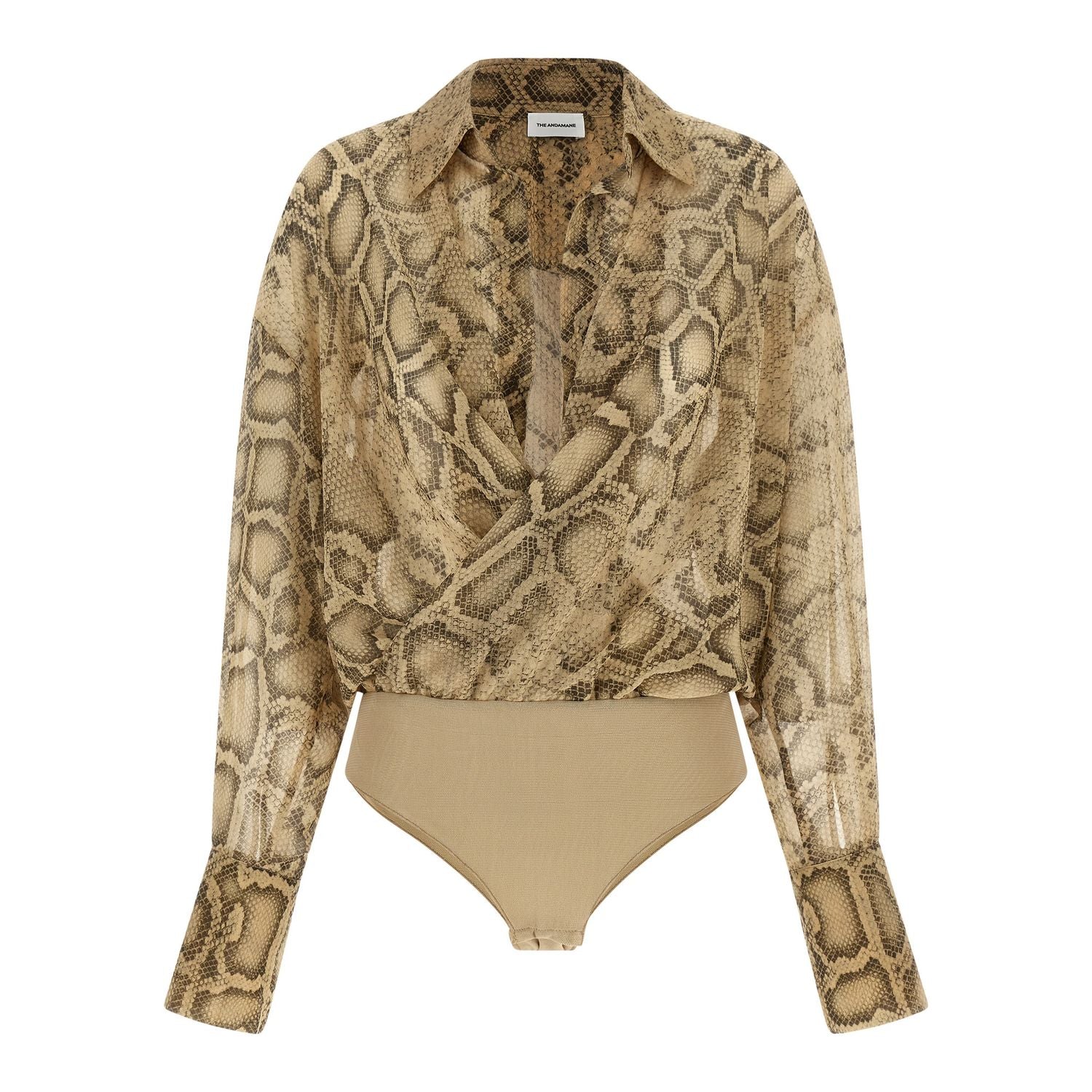 The Andamane Beige Polyester Bodysuit