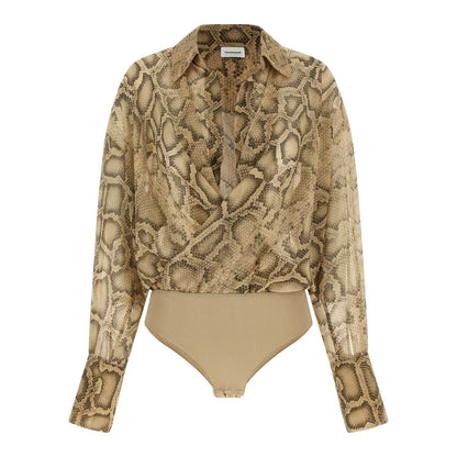The Andamane Beige Polyester Bodysuit