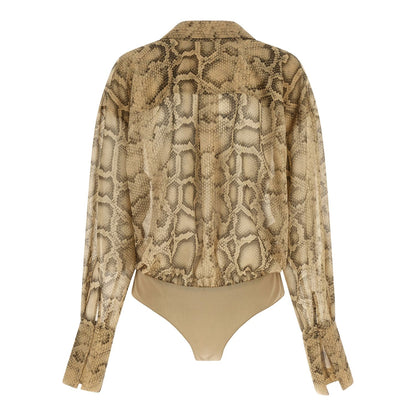 The Andamane Beige Polyester Bodysuit