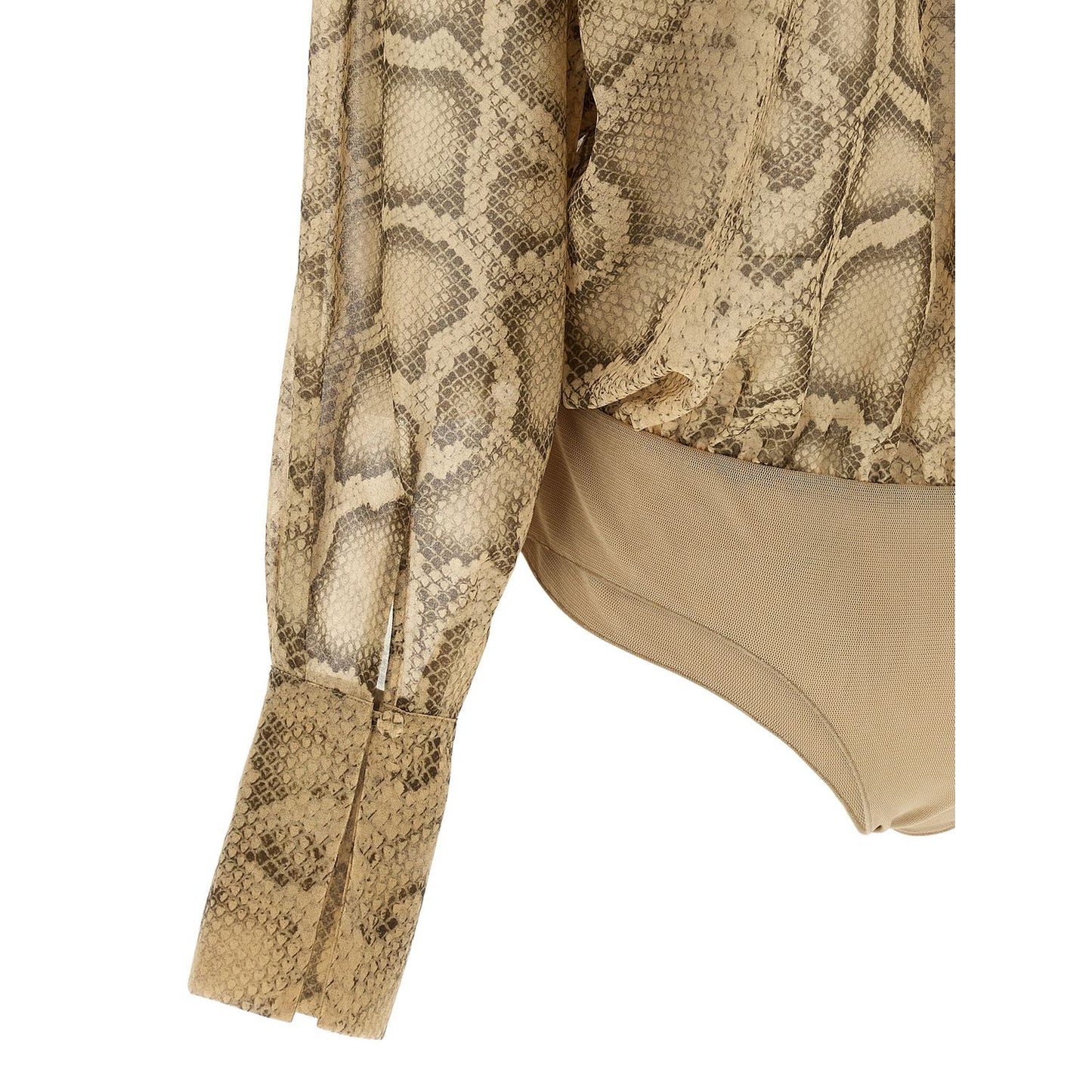 The Andamane Beige Polyester Bodysuit