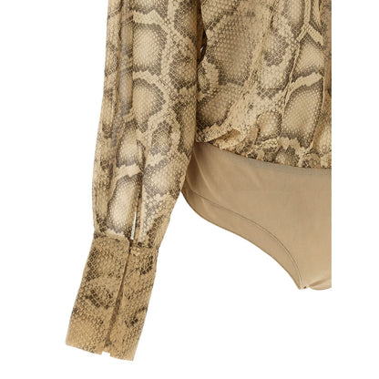The Andamane Beige Polyester Bodysuit