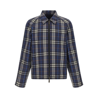 Burberry Blue Cotton Full-Length Jacket