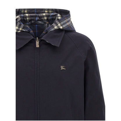 Burberry Blue Cotton Full-Length Jacket