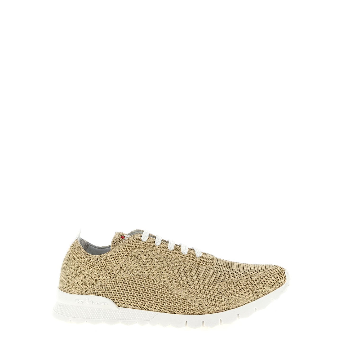 Kiton Beige Cotton Athletic Sneakers